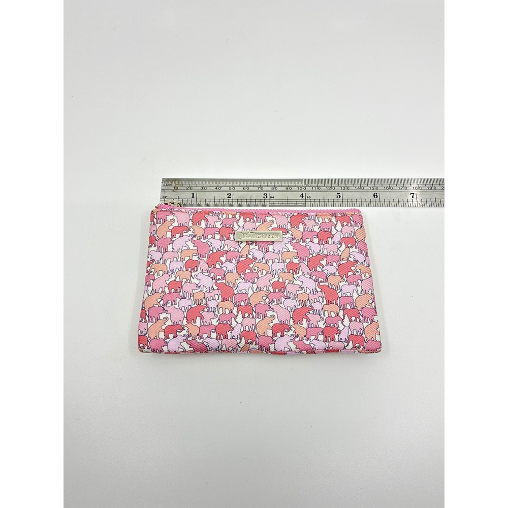 Jim Thompson change purse tissue pouch silk elephant print pink peach‎